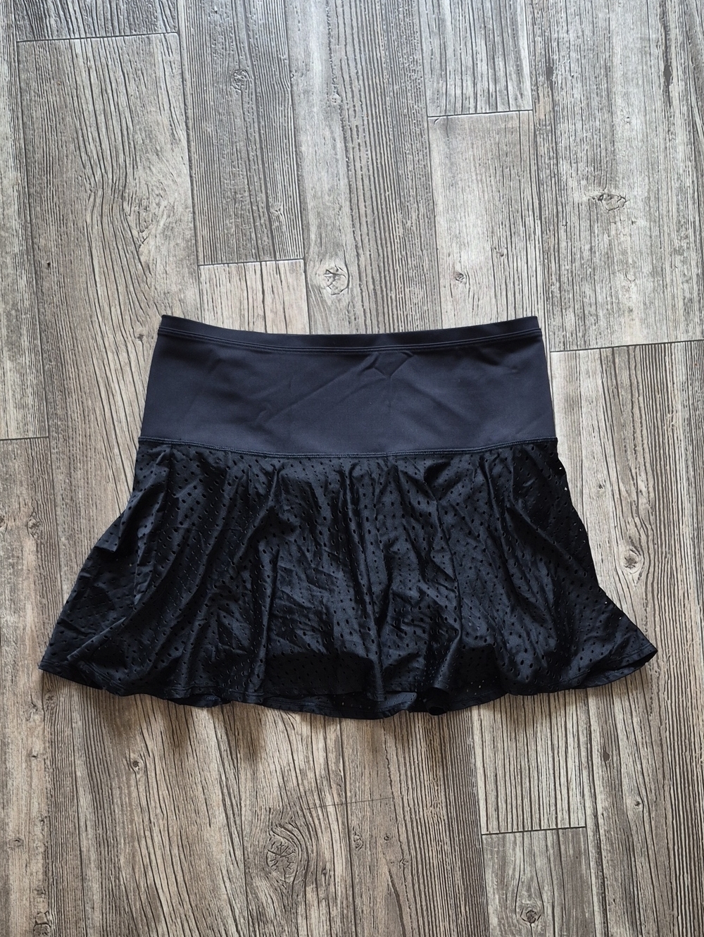 Athleta Black Textured Circle Skirt